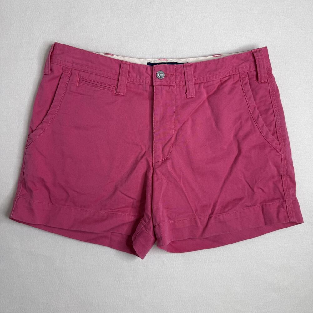 Polo Ralph Lauren Shorts Womens 6 Pink Chino Twill Casual Embroidered Pony Logo